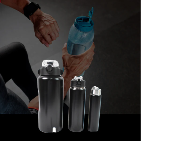 3 In 1 Stainless Steel Insulated Water Bottle, Double Wall Vacuum (3 Pcs Set / Different Size)
