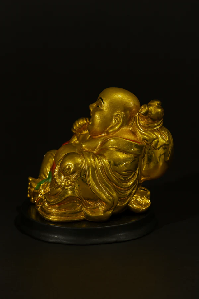 Golden Laughing Buddha Idol for Home Decor – Smiling Buddha Statue