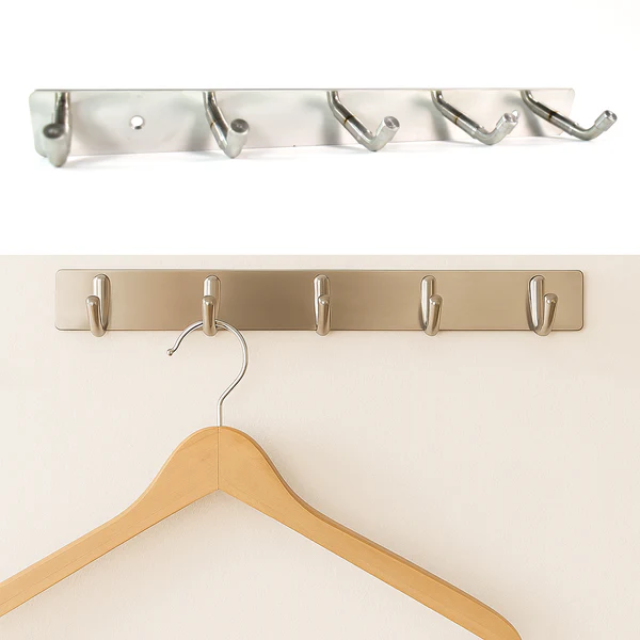 Stainless Steel Wall Mounted Coat 5 Hook Rack (26x3 / 1 Pc)a